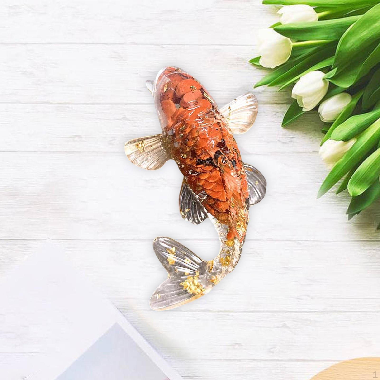 

2,3-дюймовая стеклянная статуэтка рыбы кои, украшение для автомобиля, декоративное настольное украшение для наружного садового декора