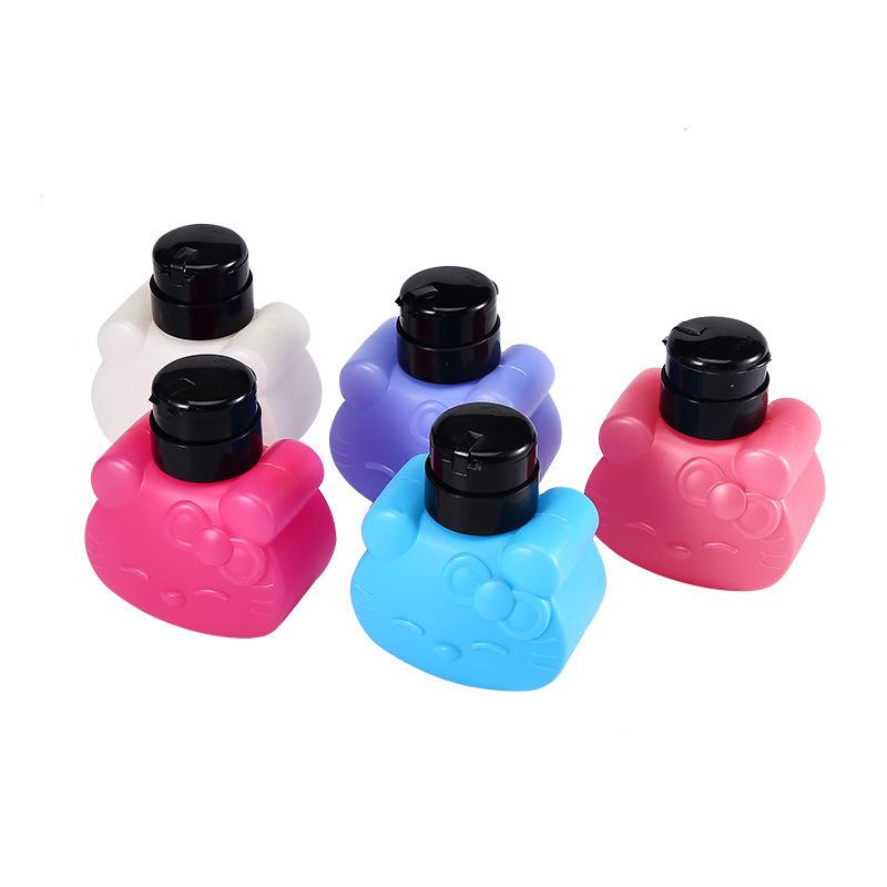 KT Cat Nail Polish Remover: Leak-Proof, Press-Type Colored Bottle with Random Colors
