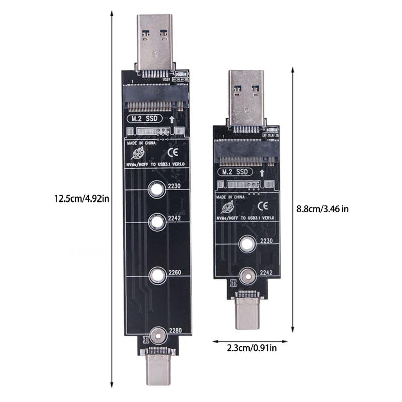 M.2 to USB Adapter USB 3.1 Gen2 to NVMe NGFF M.2 Solid States Disk Hard Disk Case Adapter Support for NVMe Solid States Disk Size 2242/2280