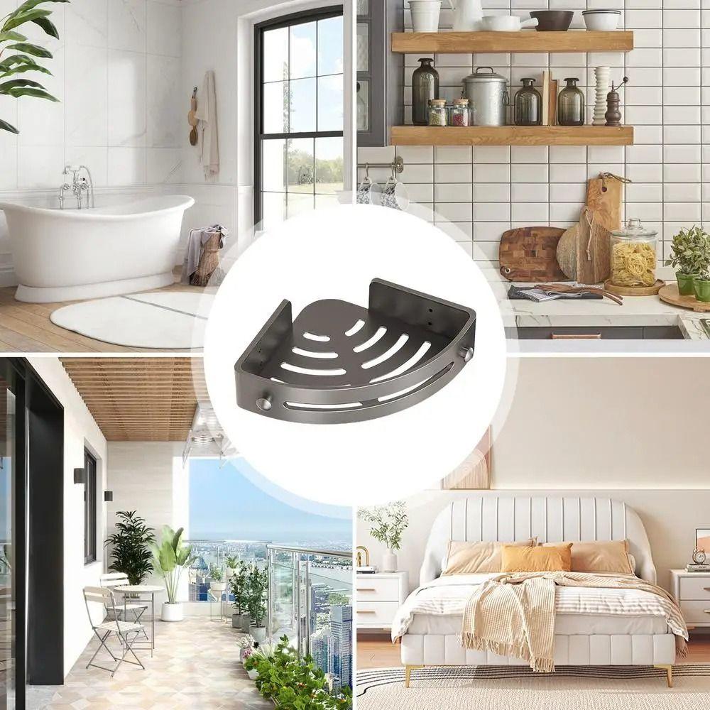 1/2/3 Stück lochfreies Küchenregal Dreieckiges Badezimmer-Eckregal Langlebige Badezimmerregale