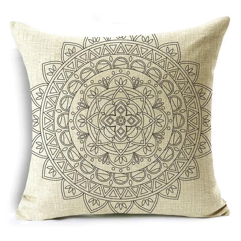 Mandela Style Retro Ethnic Style Pillowcase Sofa Living Room Decoration Cushion Cover 40*40cm/45*45cm/50*50cm