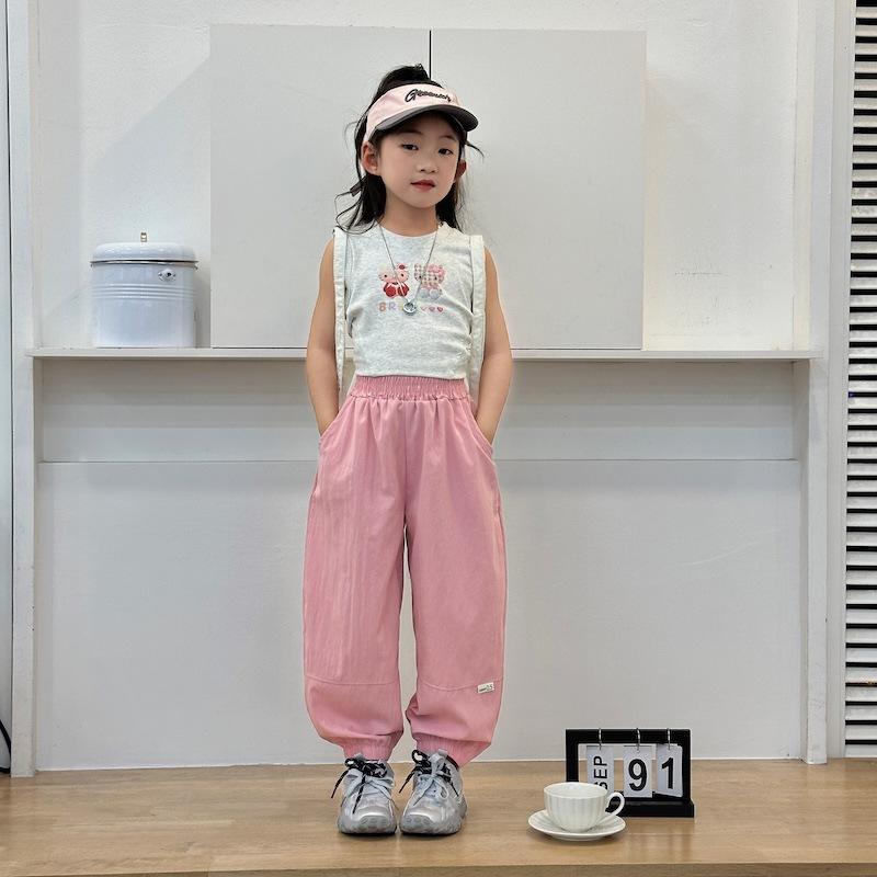 Summer Children's Work Pants Thin Breathable Quick Drying Pants for Boys and Girls Mosquito Repellent Pants Leg Binding Pants