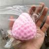 Pink Clear Strawberry Fidget Toy - Glittery Transparent Fruit Squishy for Stress Relief