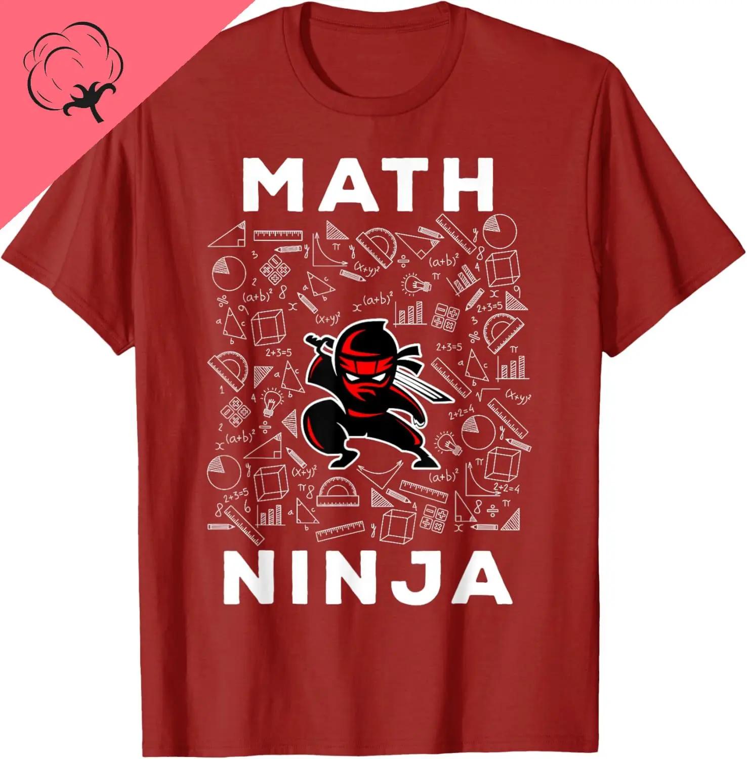 Math Ninja Graphic Tee Cool Mathematics Geek Gift Short Sleeve TShirt S