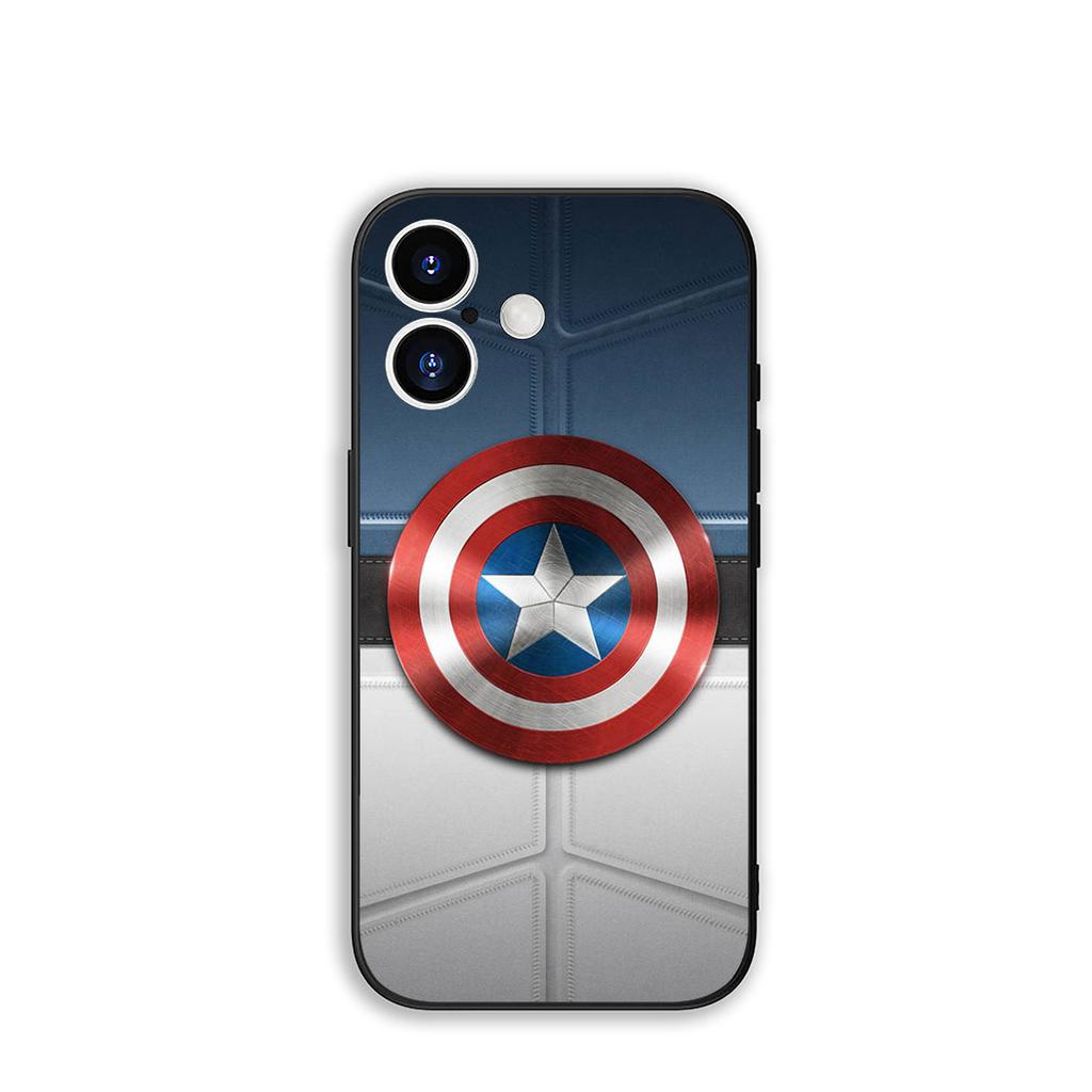 for Apple iPhone 16 15 14 Plus 13 12 Mini 17 Pro Max + ProMax 16E Air 15+ Phone Cover Case Captain America Shield Marvel Casing