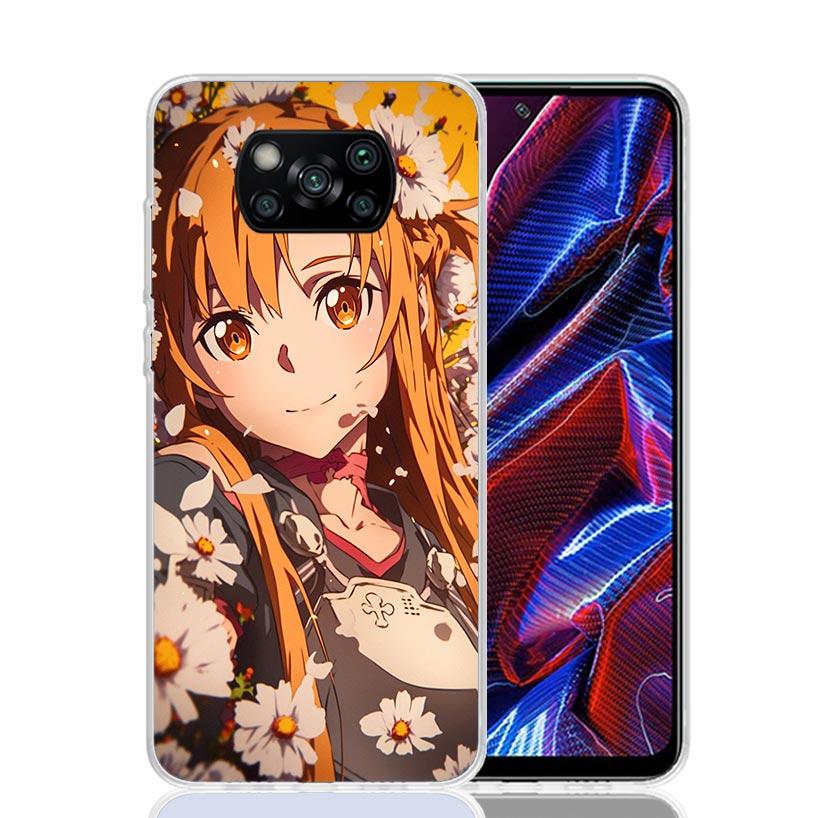 Anime Sword Art Online SAO Phone Case For Xiaomi Poco X7 X6 X5 Pro F7 Ultra Redmi 15C 15 13 13C 12 12C 10 10A 10C 9 9A 9C 9T Cov