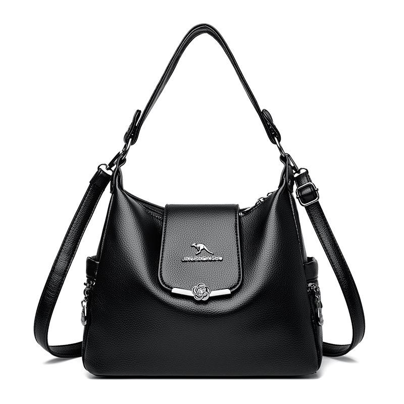 Retro Women's Bag Temperament, Versatile Soft Leather Texture Shoulder Bag, Large Capacity Can Be Carried Crossbody Mother Bag