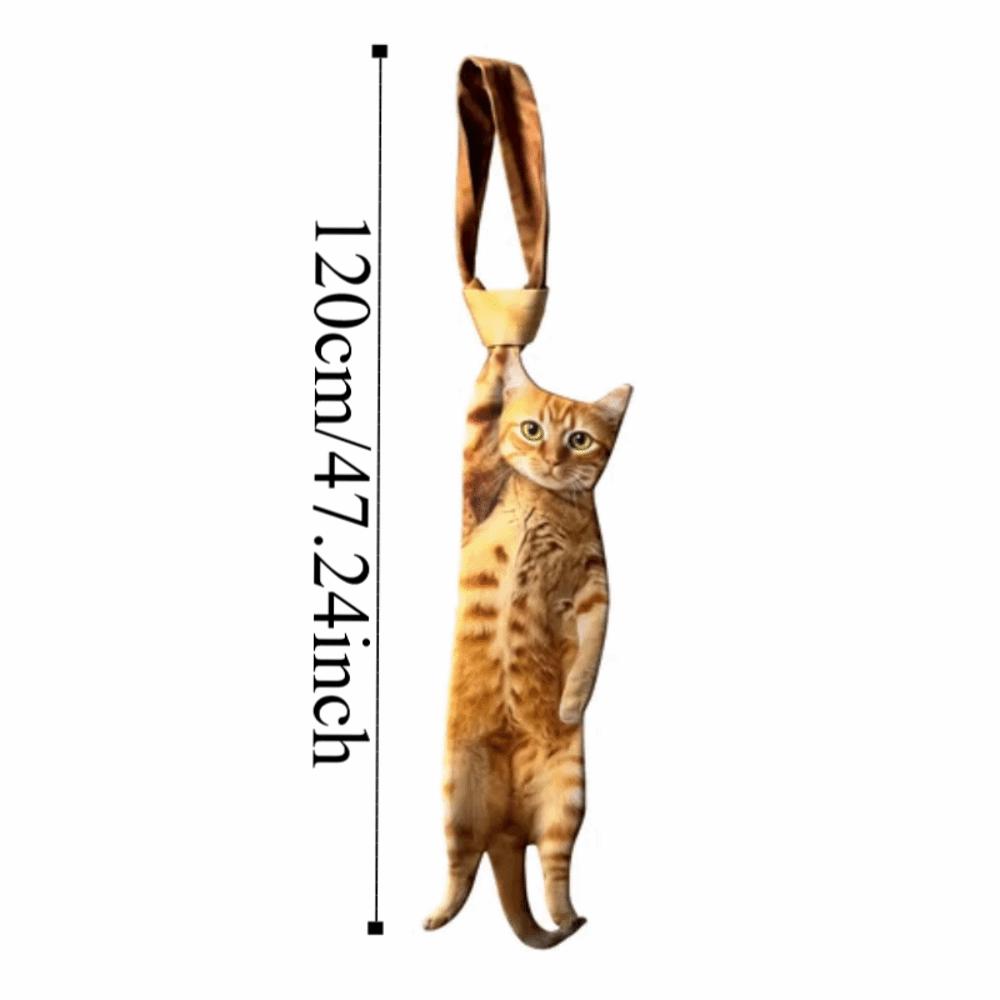 Gift Lifelike Cat-shaped Tie Unique Creative Animal Pattern Tie Satin Fabric Funny Novelty Necktie Special Events