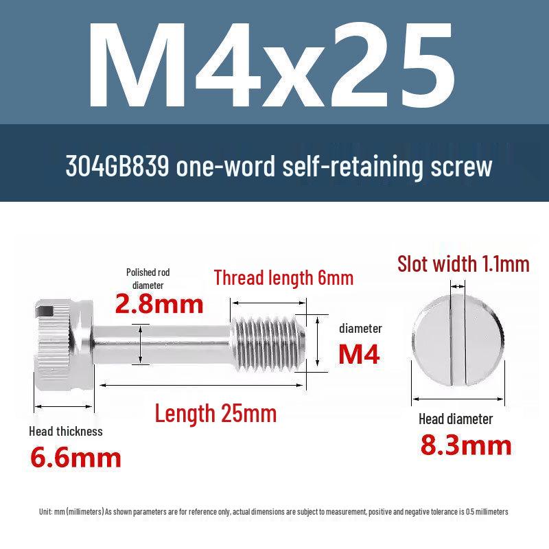 Yigu 304 Anti-Loosening Knurled Head Captive Screw with Anti-Slip Design