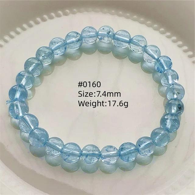 Natürlicher Blauer Topas Klare Runde Perlen Trendiges Unisex Armband Schmuck Party Geschenk 7mm 8mm AAAAAA