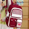Schoolbag New Japanese Ins Wind Cute Dopamine Contrasting Color College Wind Middle School Student Schoolbag Women's Multi-compartment Backpack
