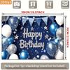2D Happy Birthday Background Banner with Bunting & Stars for Events