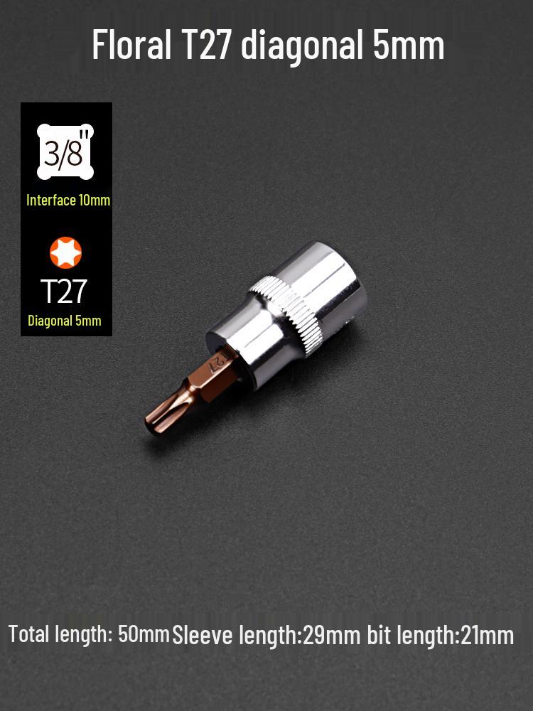 Flower Pattern Torx T30 T40 Slotted Phillips Screwdriver Bit Set with Press-Fit Heads