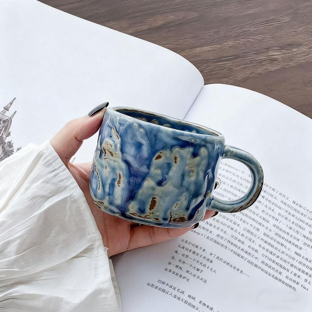 European Starry Sky Coffee Mug Retro Ceramic Cup Creative Handmade Tea Cup Unique Design