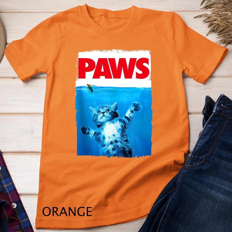 Paws Cat and Mouse Top, Cute Funny Cat Lover Parody Unisex T-shirt 5 L