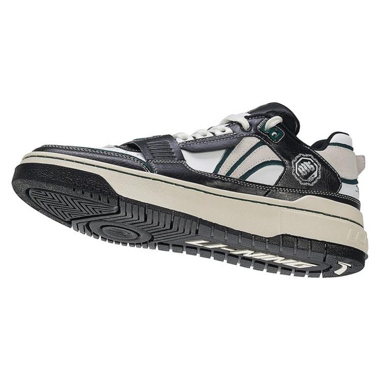 New LiNing Rookie Grasses Are All Soldiers Cushioning Anti Slip And Wear Resistant Low Top Basketball Shoes Black White ABCS021-2