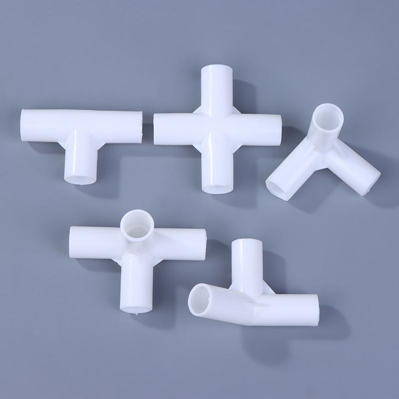 Conector de Tubo de Plástico Branco 12mm 10 Peças Para Móveis DIY Prateleira Guarda-roupa Barraca Junta Fixa Encaixe Com Reto Cotovelo T Quatro V