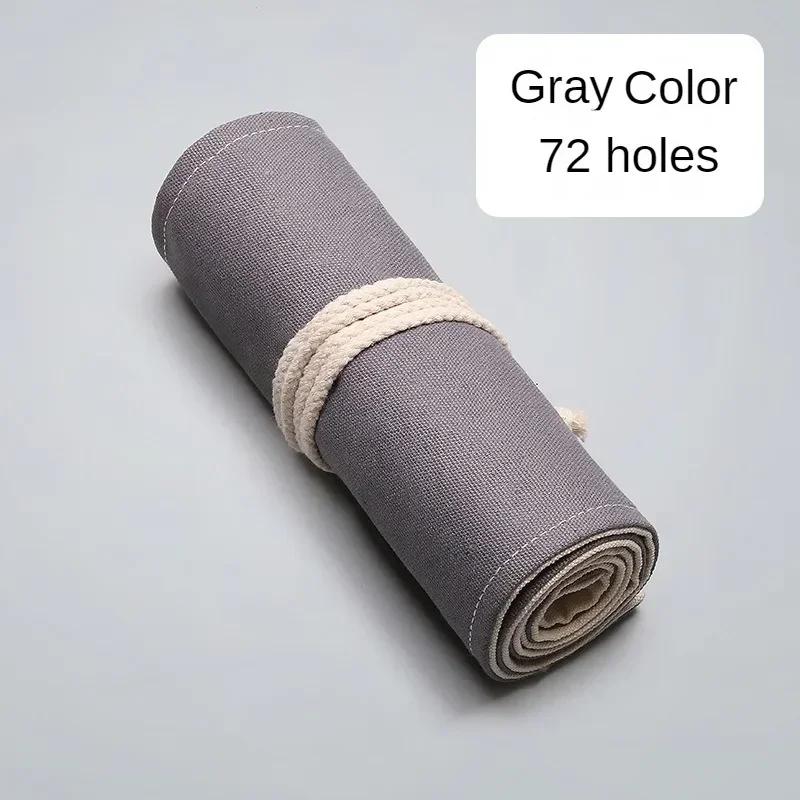 

Пенал с 72 отверстиями, школьные принадлежности, сумка для ручек для рисования, холщовая упаковка для ручек, рулон для макияжа, косметические кисточки для хранения ручек, канцелярские принадлежности 72 holes серый