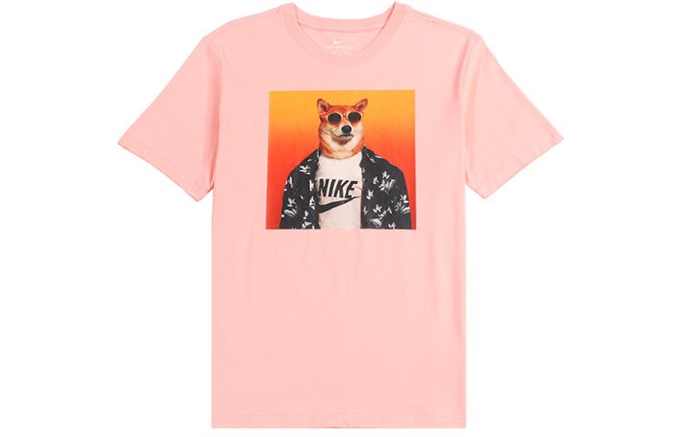 

Nike T Shirts Men s Pink Crew Neck Moderate Straight Fit CT6313-697 M