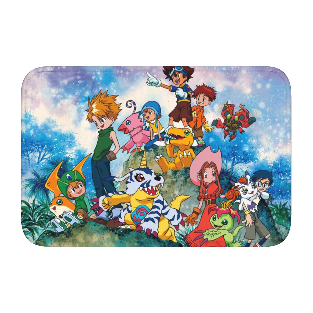 Digimons Adventure Anime Fußmatte Anti-Rutsch Bad Küche Willkommensmatte Toilettentür Boden Eingang Teppich Teppich Fußmatte