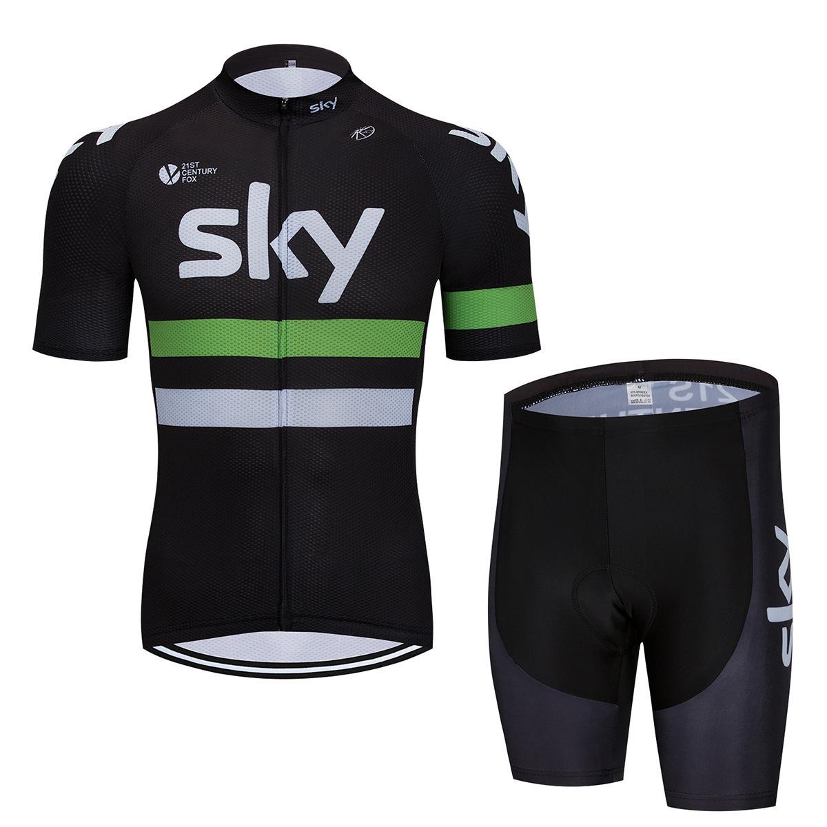 

Bicycle Clothing Sky Team Mountain Bike Bicycle Team Edition Cycling Suit Set Strap Short Sleeve Set 2026 Summer Breathable Cycling Suit Set XS