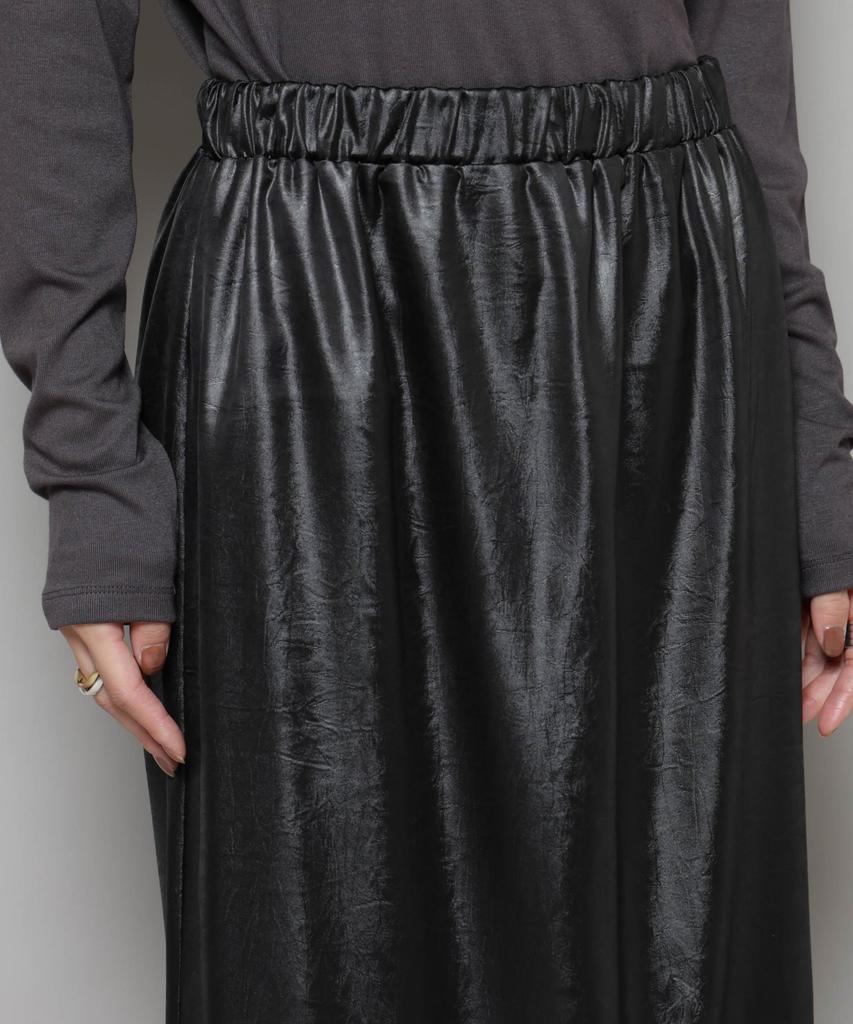 Nano Universe Shiny F Women's Leather-Like Skirt, 050, Brown, 673-5230315