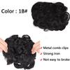 LUPU Synthetic Comb Clip In Curly Hairpiece Hair Extensions Chignon Hair Bun Ombre Blonde Elastic Hair Bands For Women