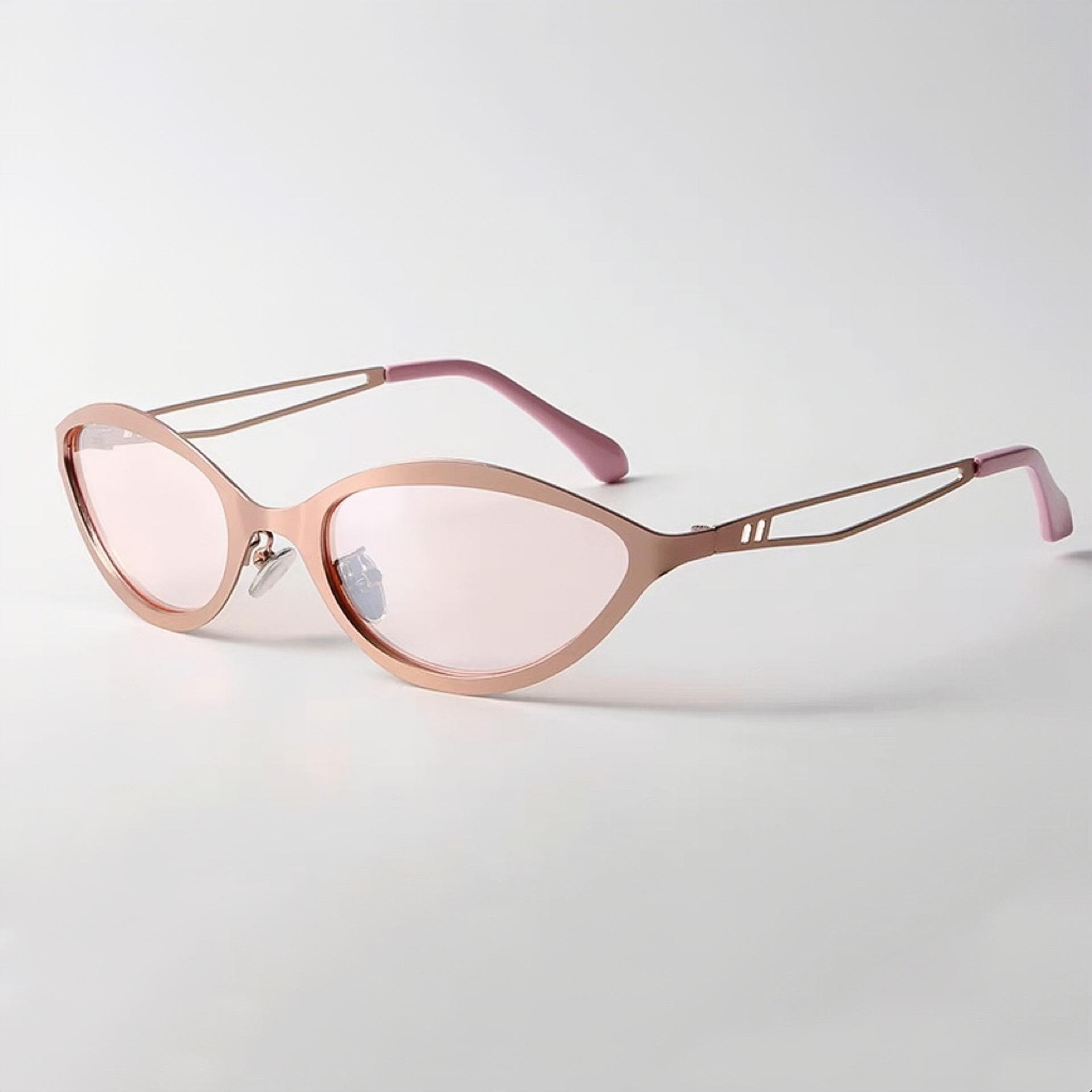 

Eye Sunglasses Non-Polarized Y2k Eyewear Metal Frame Glasses Metal Retro Sunglasses For Fashion Styling Streetwear Parties розовый