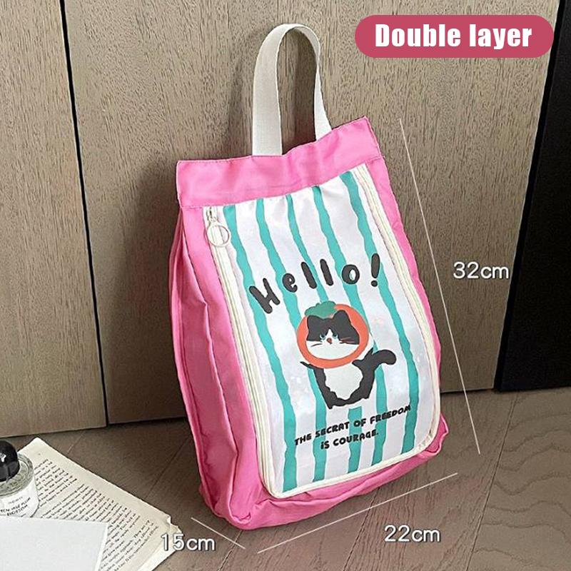 Portable Double Layer Travel Shoe Bag Separate Storage Waterproof Shoe Storage Bag Handheld Thickened Dustproof Shoe Bag