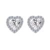 Needle Micro-Inlaid Zircon Love Stud Earrings Light Luxury Pink Diamond Heart Earrings