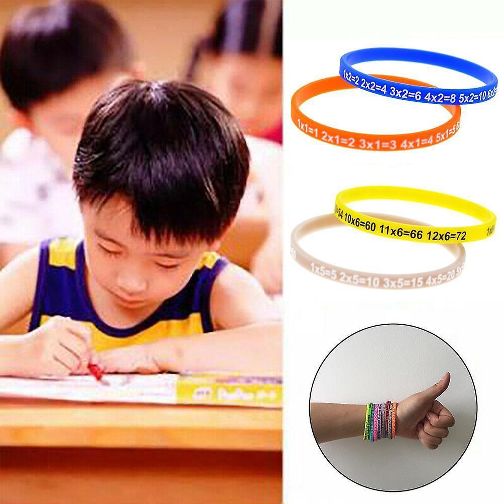 12Pcs/Set Multiplication Tables Silicone Bracelet Learn Math Wristband