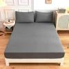 Solid Color Soft Polyester Fitted Sheet Elastic Mattress Cover Single Double Bed Set  120/150/160/180/200/220cm/Bed Fitted Sheet