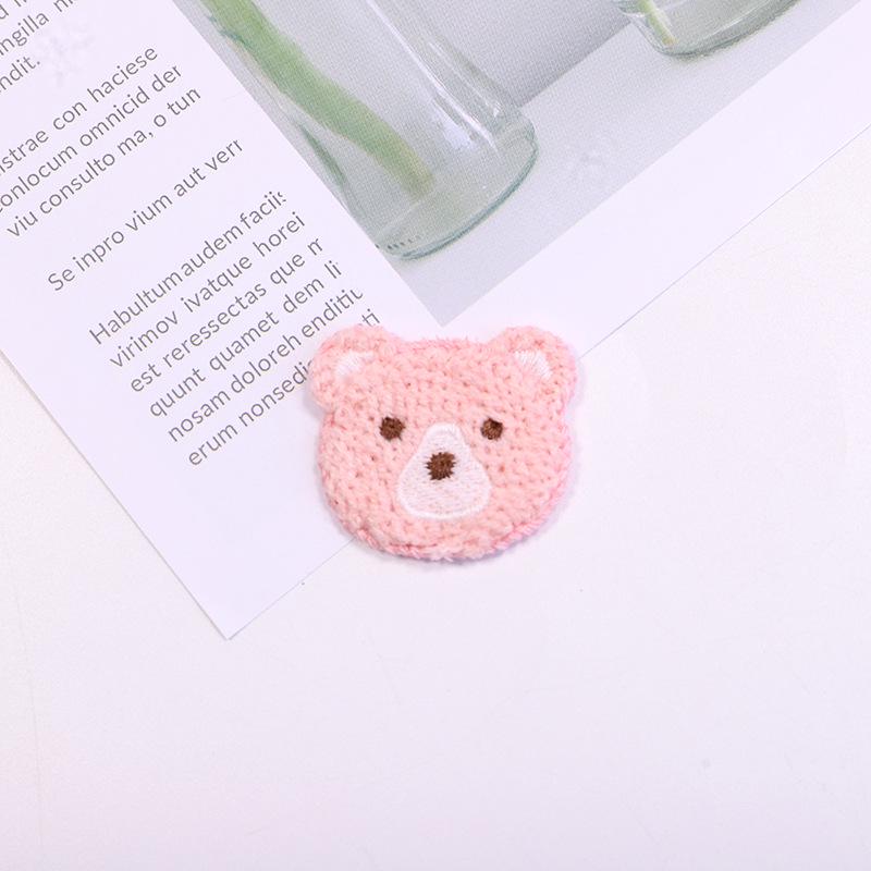 Cartoon Bear Woolen Headdress Patch - Small Embroidered Applique for Clothing