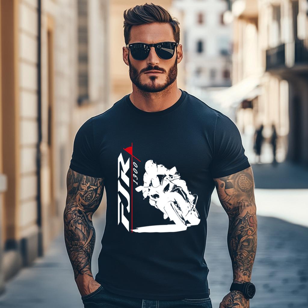 New 2024 BrandClothing T Shirts HipHop Simple Splicing Tee Tops Shirt FJR 1300 TShirt Motorcycle For Riding Fans Tees Shirt