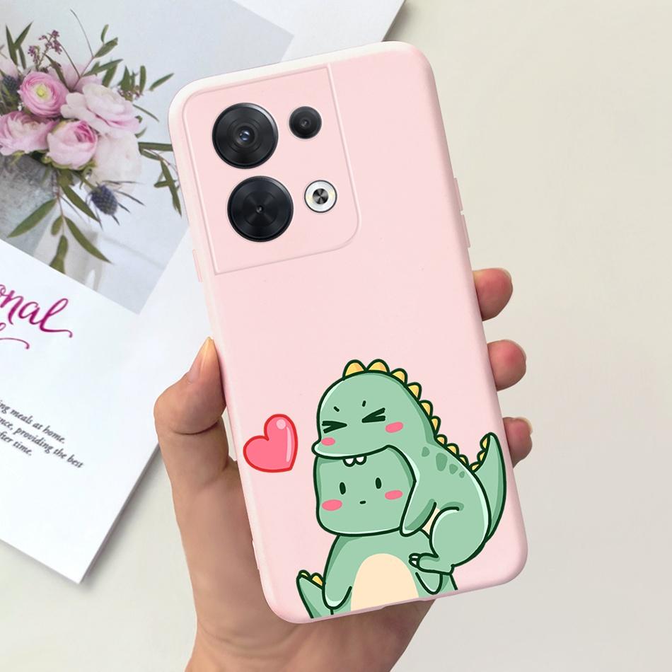 

For OPPO Reno8 CPH2359 Case Reno8 Pro CPH2357 Reno 8 8Pro 5G Lovely Cartoon Candy Color Soft Silicone TPU Phone Back Cover Reno8 5G