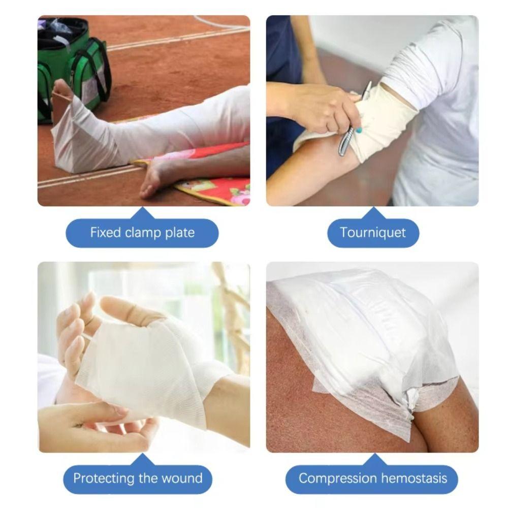 10Pcs Z Folding Hemostatic Kaolin Gauze Fracture Fixation Triangular Bandage  Wound Dressing
