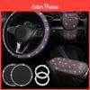 Elegante Bling Diamant Auto Lenkradabdeckung Geeignet für Alle Jahreszeiten 38cm Durchmesser