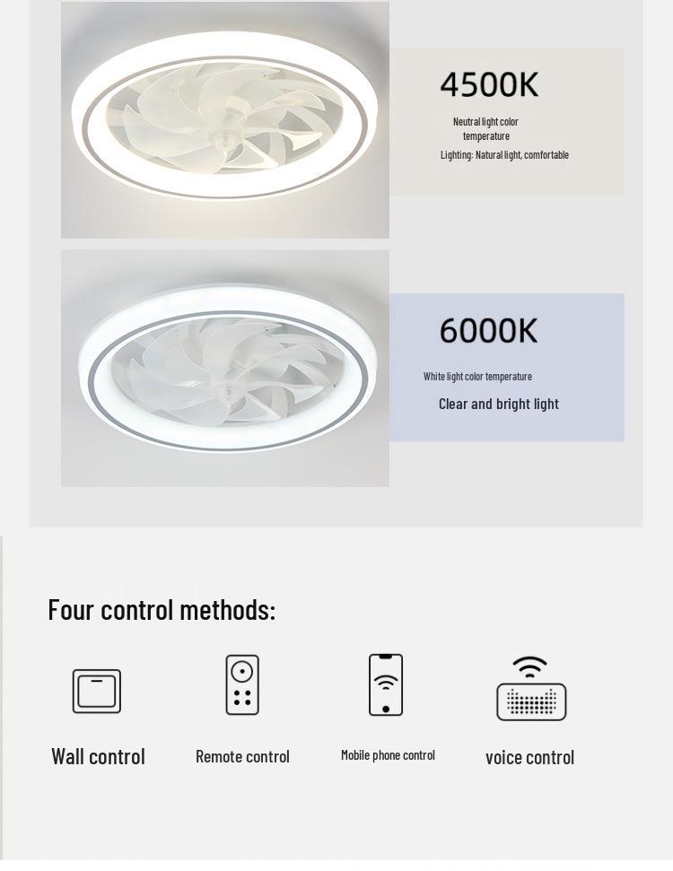 Silent Ultra-Thin Modern Ceiling Fan Lights for Living Room or Bedroom