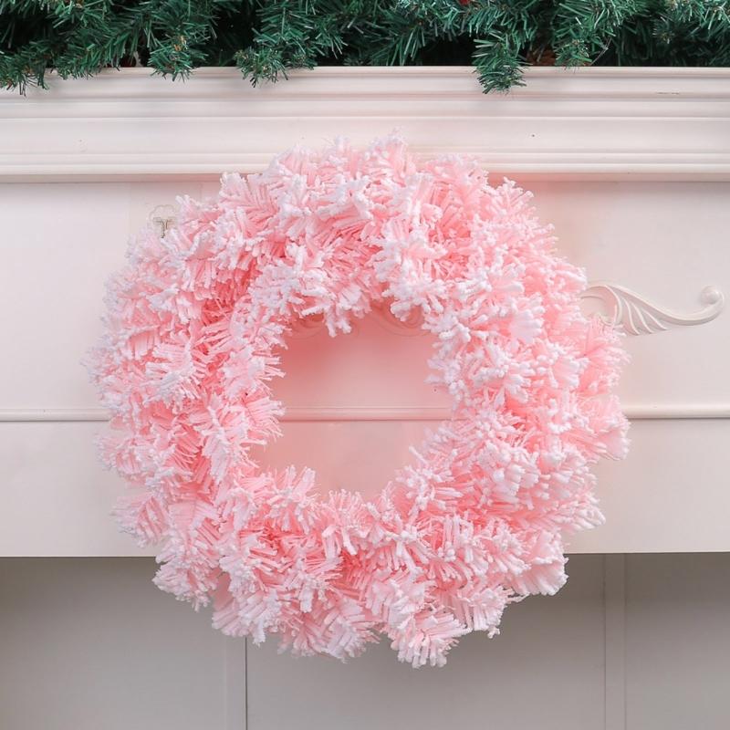 40cm/50cm Christmas Artificial Wreath Door Hanging Simulation Garlands for Inviting Holiday Christmas Setting Decors