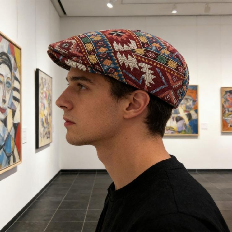 Elegant Embroidered Beret Hat Stylish Unisex Accessory Comfortable Wear For Outdoor Adventures And Social Gatherings