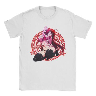 High School DxD Funny Anime Rias Gremory Character   Tshirts Men Cotton Clothing Retro  Round Neck Short Sleeve
