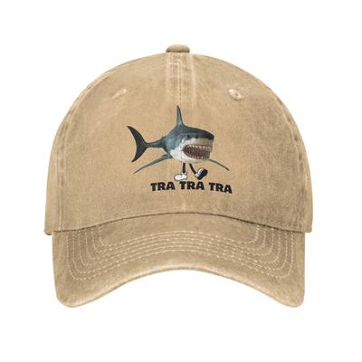 Vintage Tralalero Tralalaa Tiburon Italian Brainrot Baseball Cap Distressed Cotton Headwear  Outdoor Travel Adjustable Fit Hats