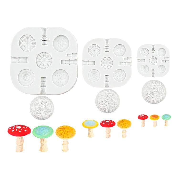 3 st Realistisk Svamp Silikon Tårtform För Bakning Dekorationer Fondant Choklad Och Hantverksuppgifter