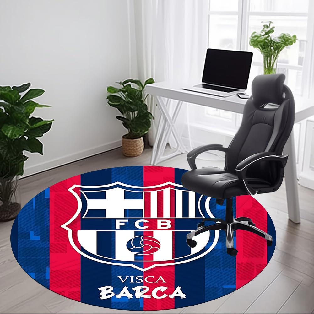 1pc Barcelona FC Office Round Area Rug, Under Office Chairs Bedroom Living Room Home Decor  a1016281