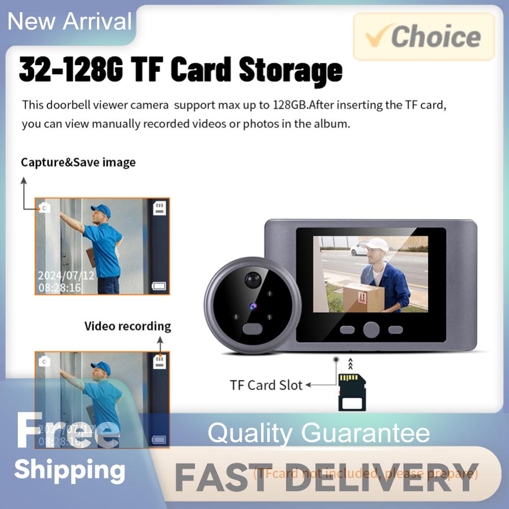 Wireless Peephole Video Doorbells Night Vision Digital Door Viewer Doorbell 90° Wide Angle 2.8inch LCD Screen for Home Office