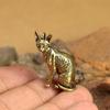 Solid Brass Hairless Cat Small Statue Desktop Ornaments Vintage Animal Figurines Model Lucky Home Decorations Crafts Accessories