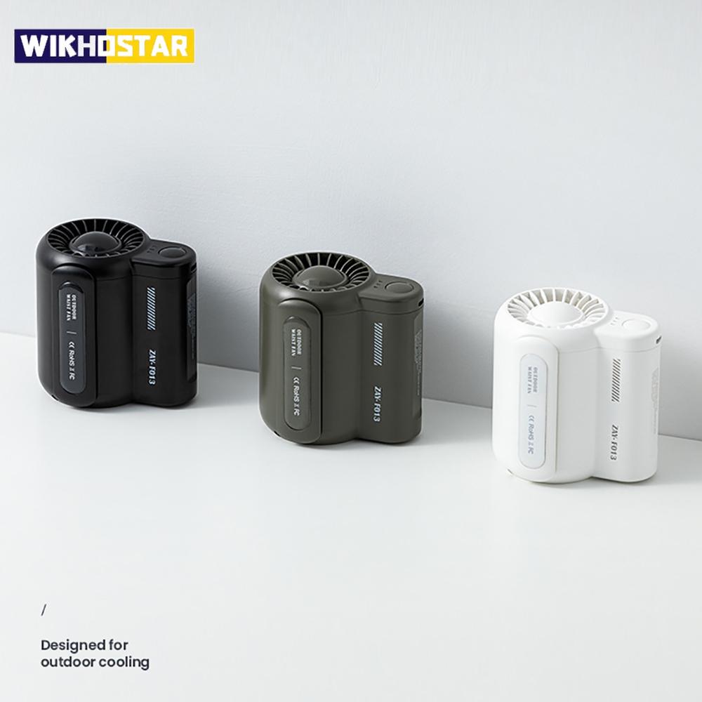 

Mini Clip Fan Neck Waist Fan Air Cooling USB Rechargeable Belt Clip Fan For Outdoor Travel 3 Speeds Strong Airflow Personal Fan зелений