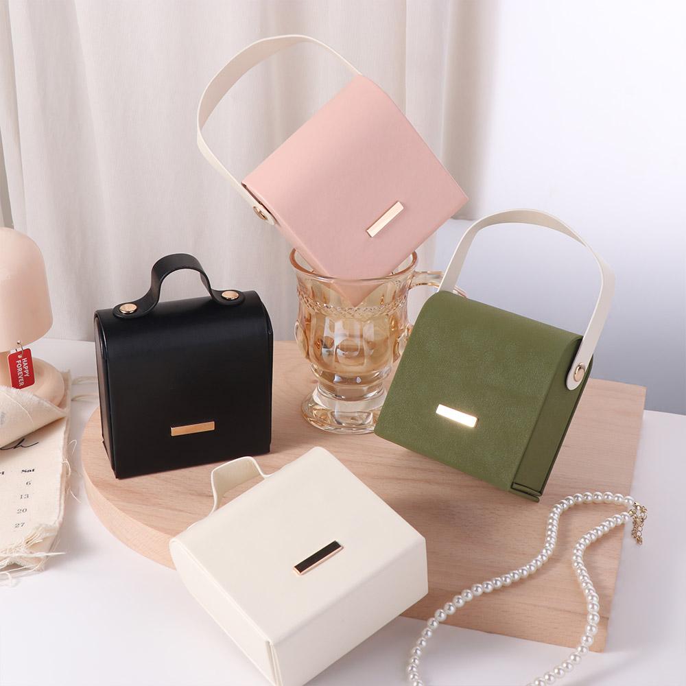 PU Leather Jewelry Packing Bag Hand-Held Jewelry Display Box Fashion Earrings Storage Case Gift