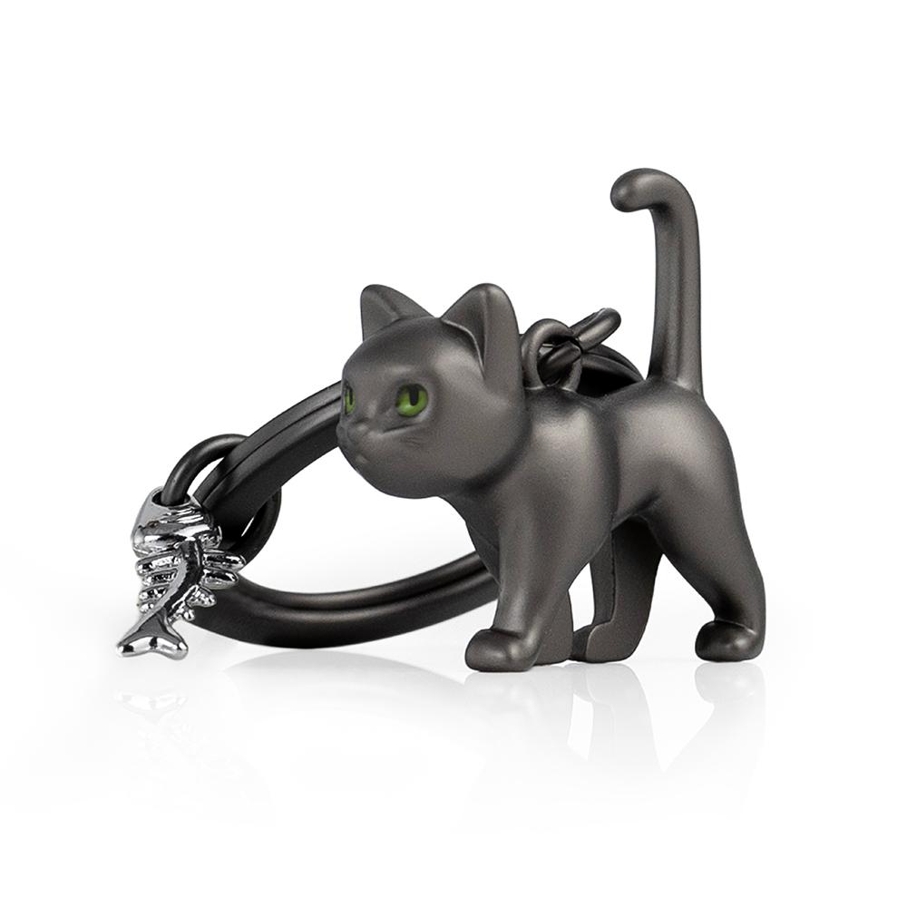CHOCLI METALMORPHOSE COLLECTION Belgian Metal Keyring - Black Cat
