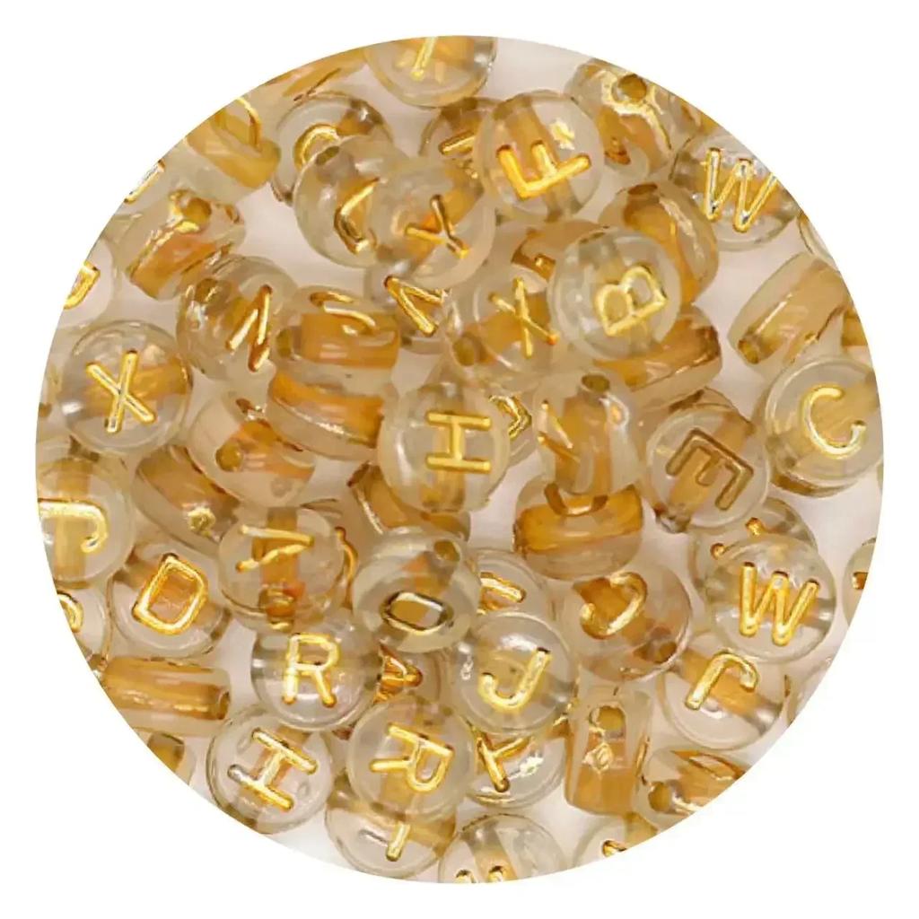 100/200/300/500 Stück Acryl-Buchstabenperlen, gemischt, rund, flach, lose Abstandsperlen für die Herstellung von handgefertigten Schmuckstücken, DIY-Armbändern und Halsketten